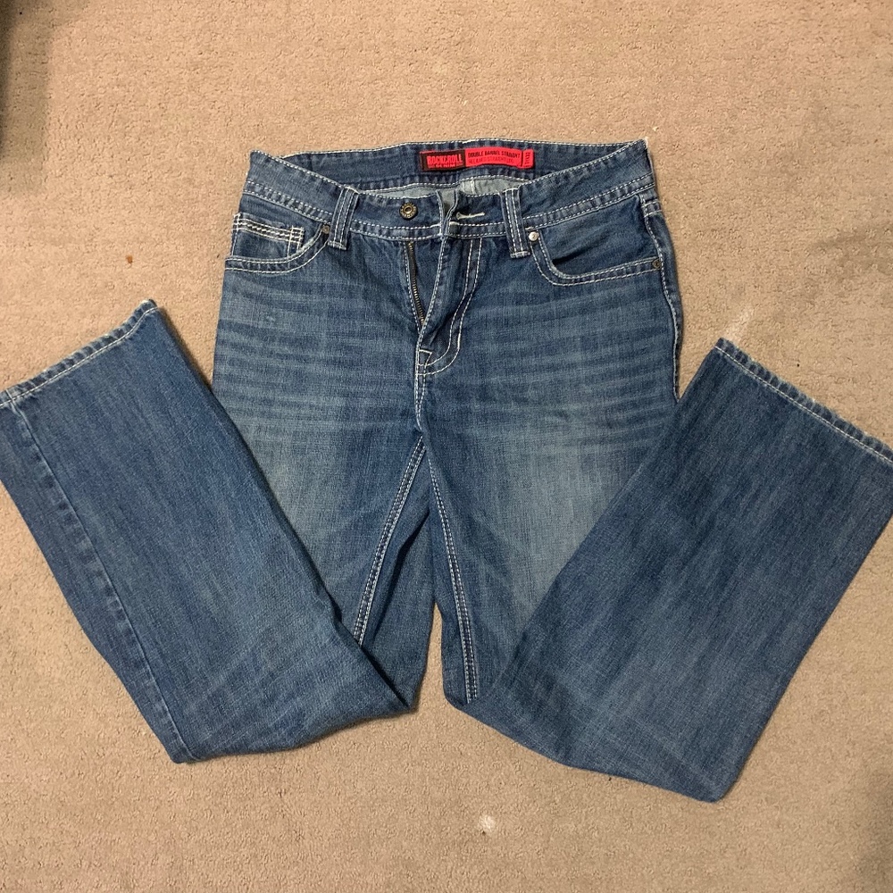 Rock and Roll Denim Double Barrel Relaxed Fit Straight Leg
